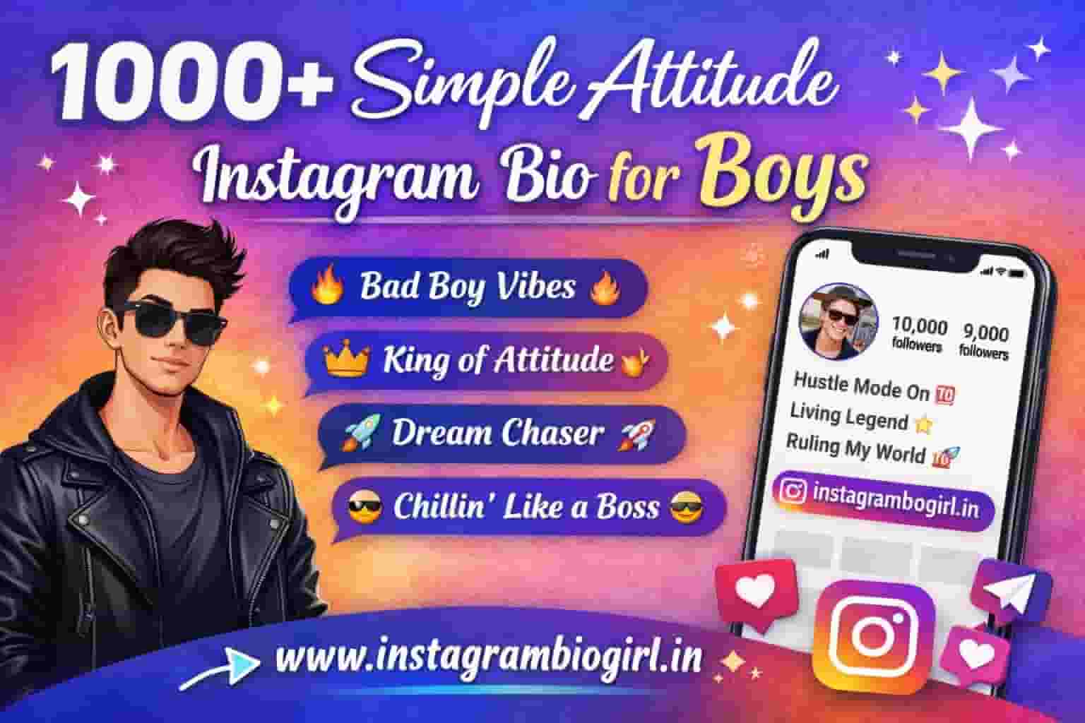 1000+ simple attitude instagram bio for boys