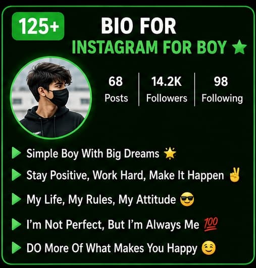 125+ bio for instagram for boy