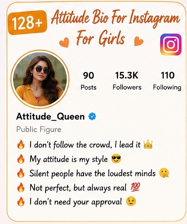 128+ Attitude Bio For Instagram For Girls