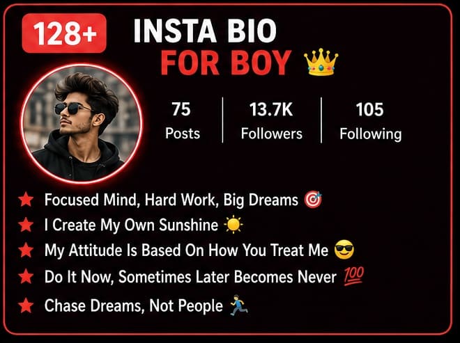 128+ insta bio for boy