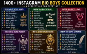 1400+ INSTAGRAM BIO BOYS COLLECTION