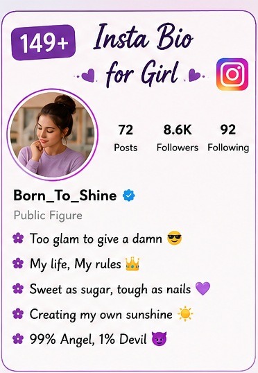 149+ Insta Bio for Girl