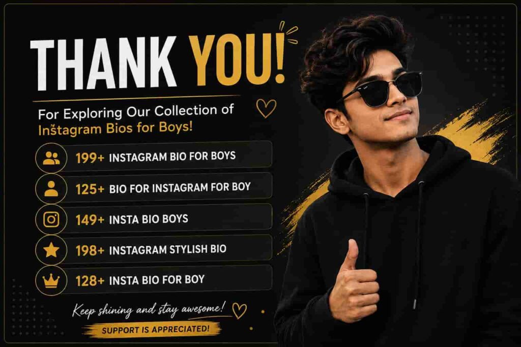 Conclusion - insta bio for boy
