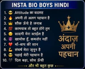 Insta Bio Boys Hindi