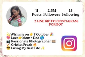2 LINE BIO FOR INSTAGRAM FOR BOY